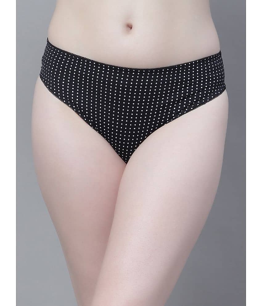 PrettyCat Polyester Printed Women's Bikini ( Black )