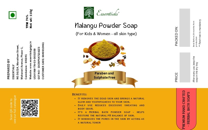Essentials  Nalangu Powder Soap 110 Gms