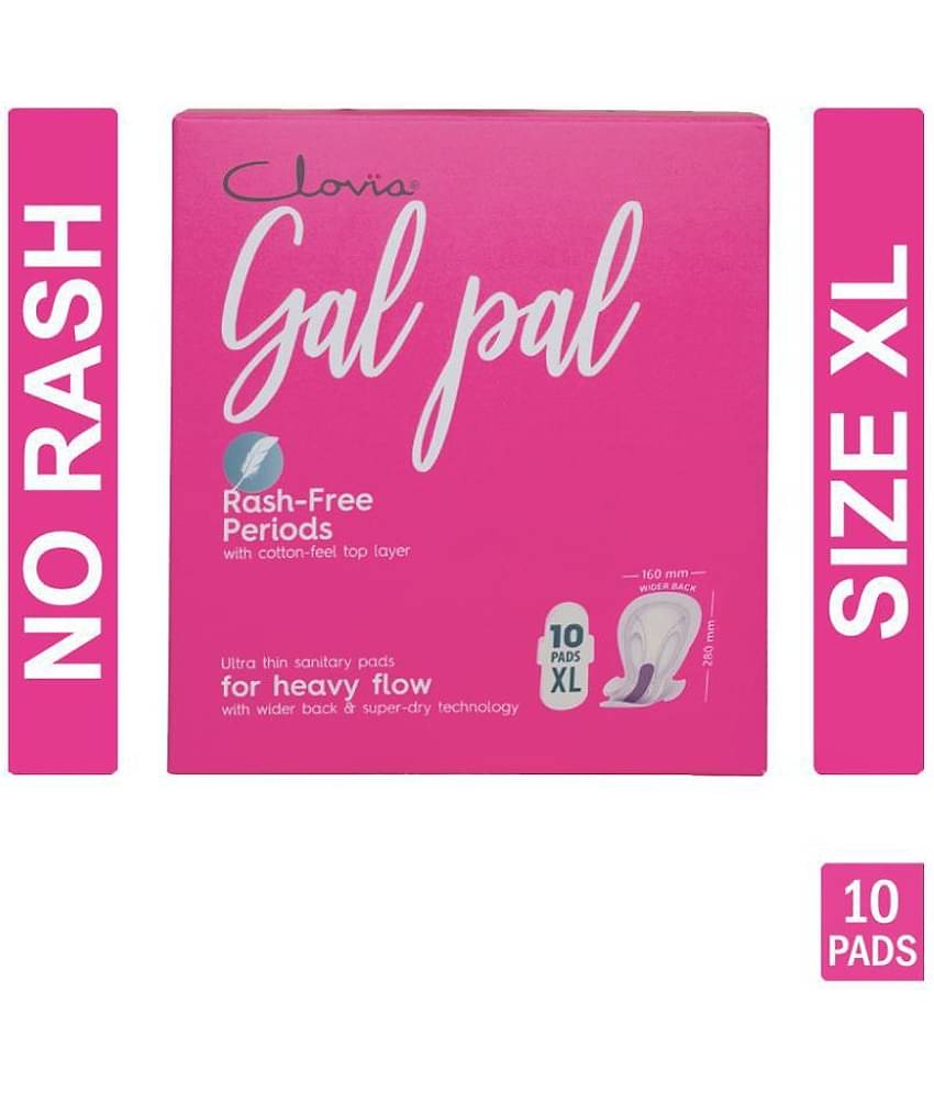 Clovia Gal Pal 10 Sanitary Pads - XL for Heavy Flow - 280 mm