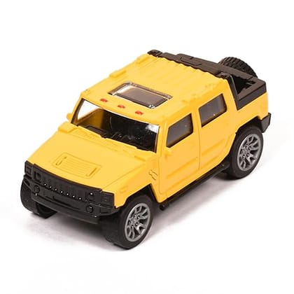 Braintastic Motors7 Racing Jeep Model Diecast Metal Car, Pull Back Friction Super Simulation Model car for Kids,1:36 Scale (Yellow Color)
