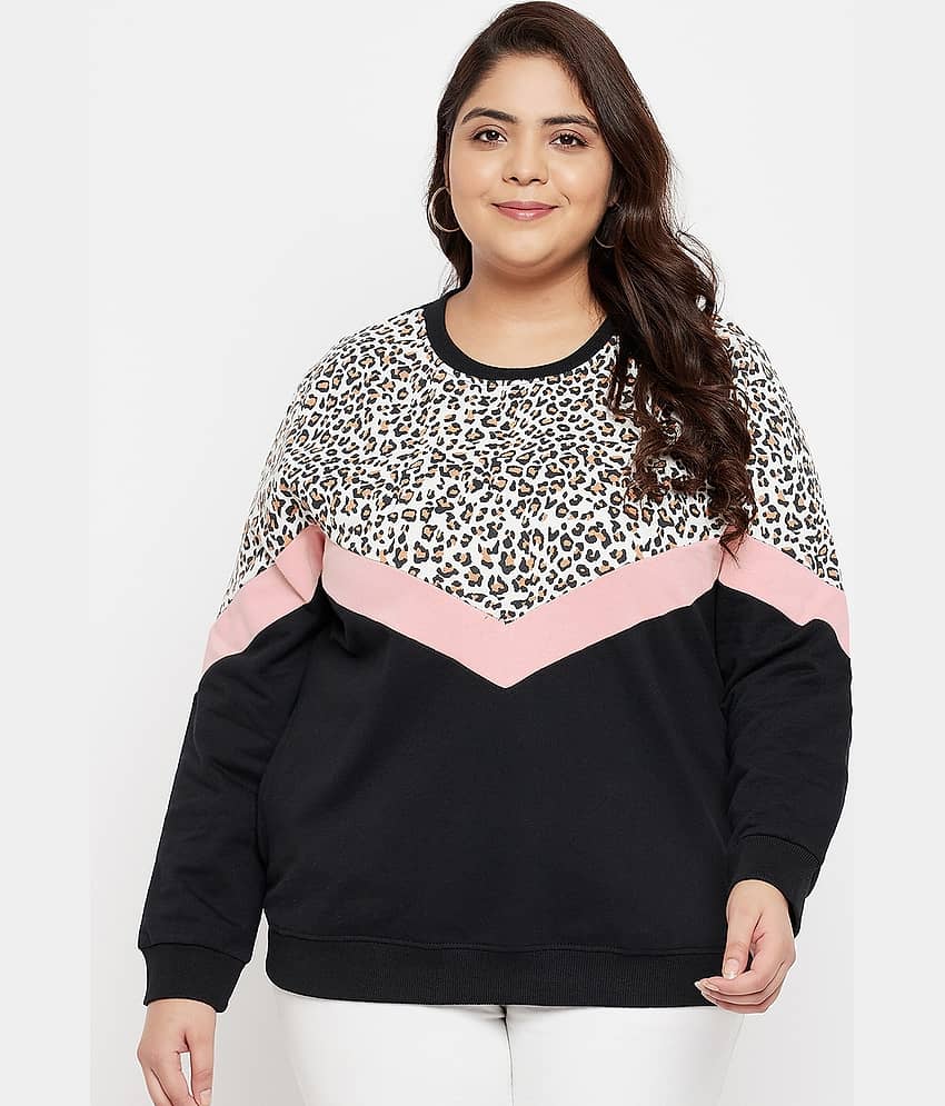 AUSTIVO Cotton Maroon Non Hooded Sweatshirt