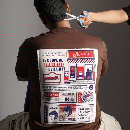Andaz Apna Apna: Rosie’s Salon Oversized Brown T-Shirt-S