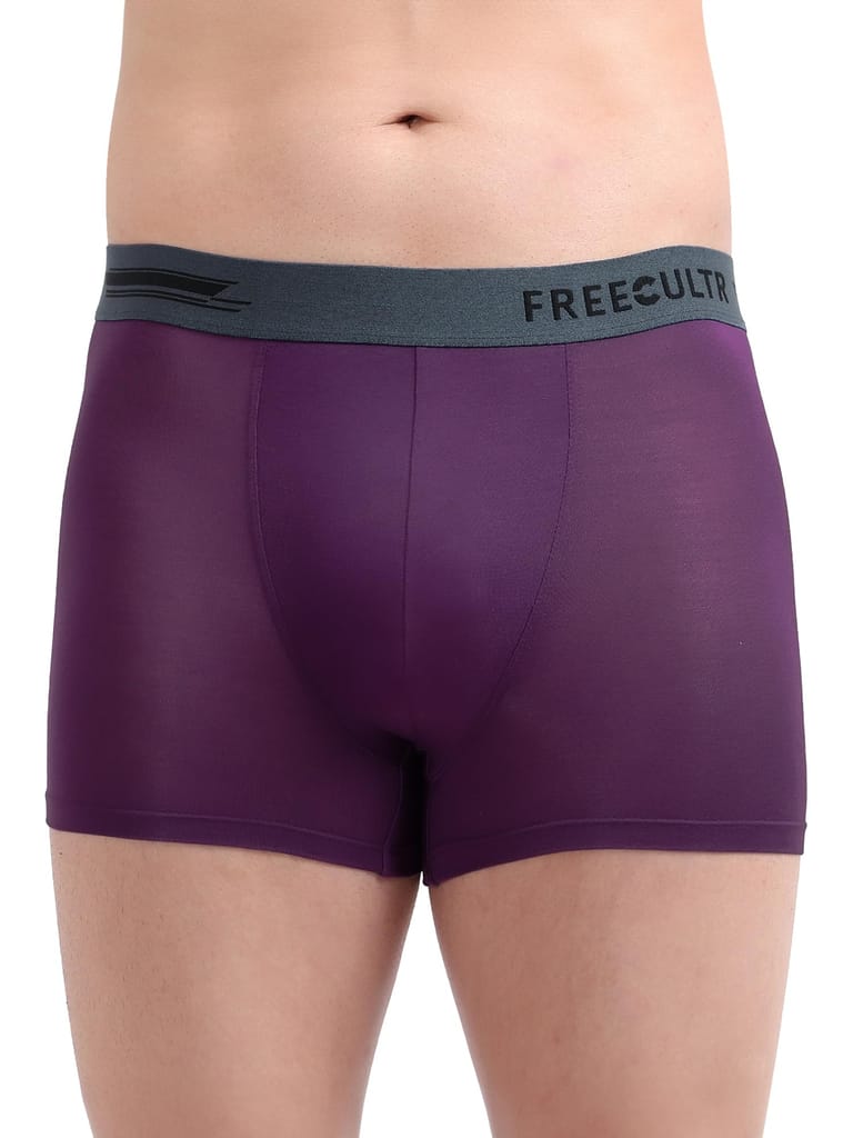 FREECULTR Men's Underwear Anti Bacterial Micromodal Airsoft Trunk - Non Itch No Chaffing Sweat Proof - Pack of 1-Trippy Violet