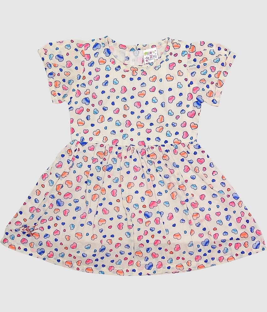 Me N My CLOSET Cotton Frock For Girls ( Pack of 1 , Multicolor )