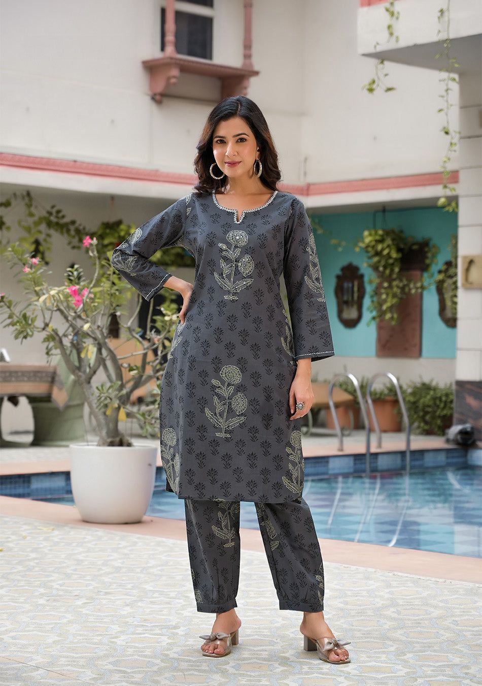 HAND BLOCK CO-ORD SET-S / #575a65