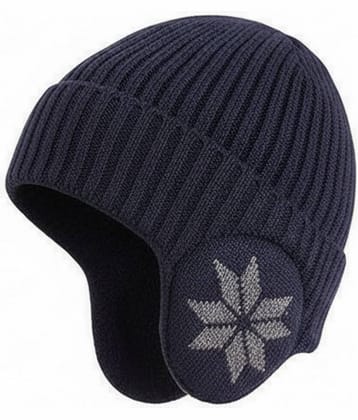Infispace Pack of 1 Woollen Men's Cap ( Blue )