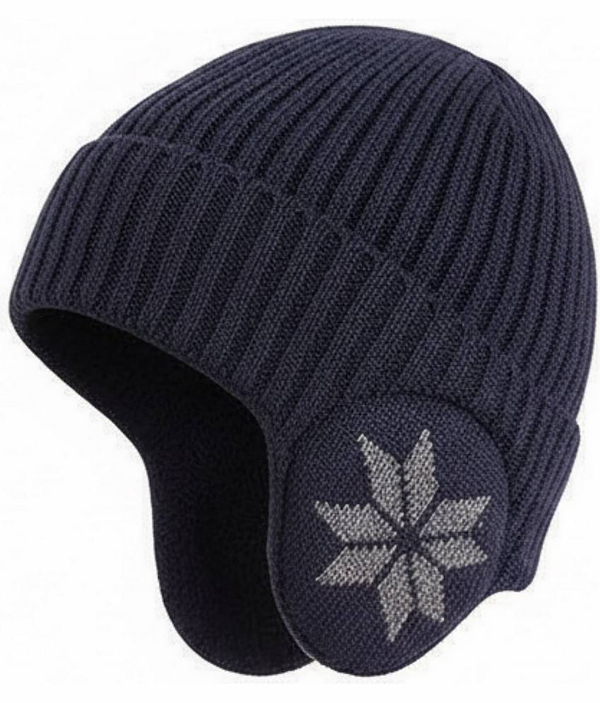 Infispace Pack of 1 Woollen Men's Cap ( Blue )