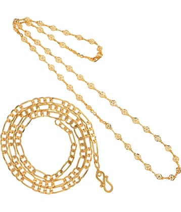 AanyaCentric Combo of 2 Gold Plated 22inches Long Fashion Chain