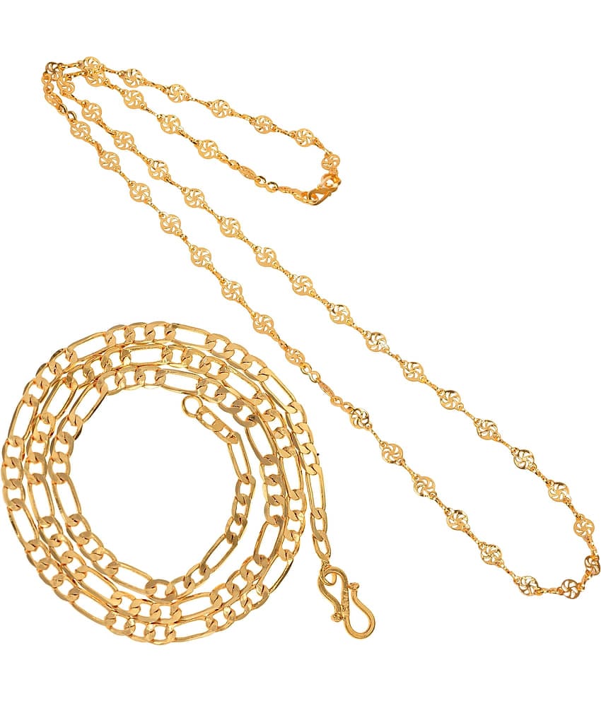AanyaCentric Combo of 2 Gold Plated 22inches Long Fashion Chain