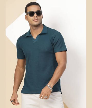 Rigo Pack of 1 Cotton Slim Fit Self Design Half Sleeves Men's Polo T Shirt ( Wine )
