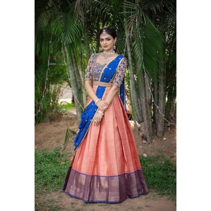 Zari Embroidered Kanjivaram Pure Silk Lehenga Choli