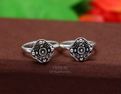 925 sterling silver amazing flower design handmade toe ring, toe band stylish modern women's brides jewelry, india traditional jewelry ytr53