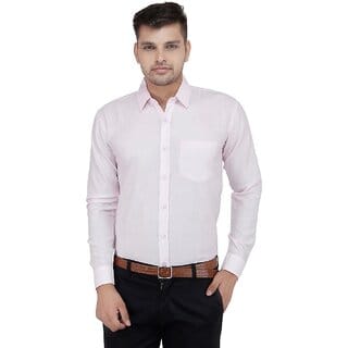Baleshwar Men Pink Solid Formal Shirt (Pack of 1)