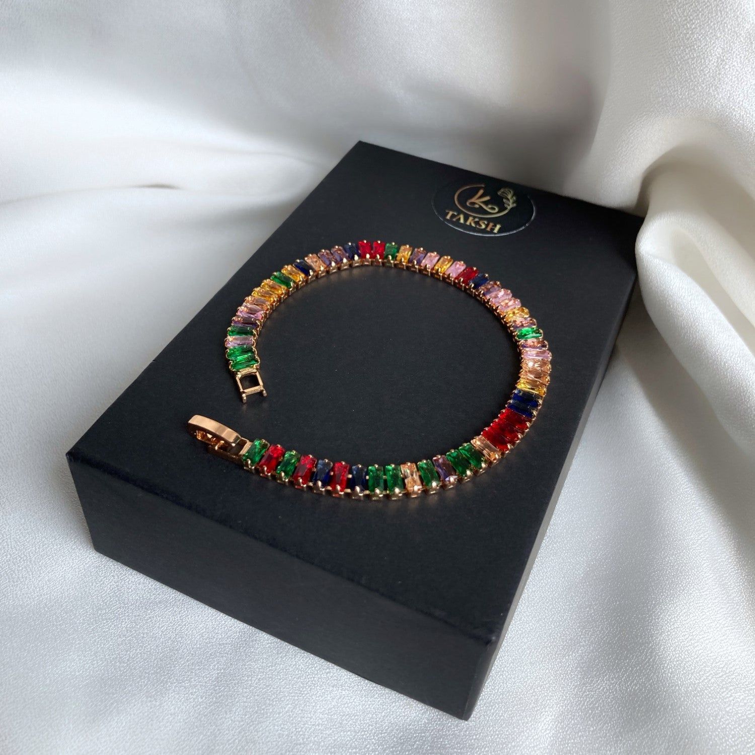 Tennis Bracelet-Brass Alloy / Multicolour