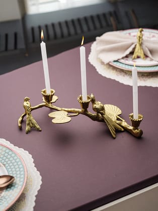 BloomStem Glow Candle Holder-Gold