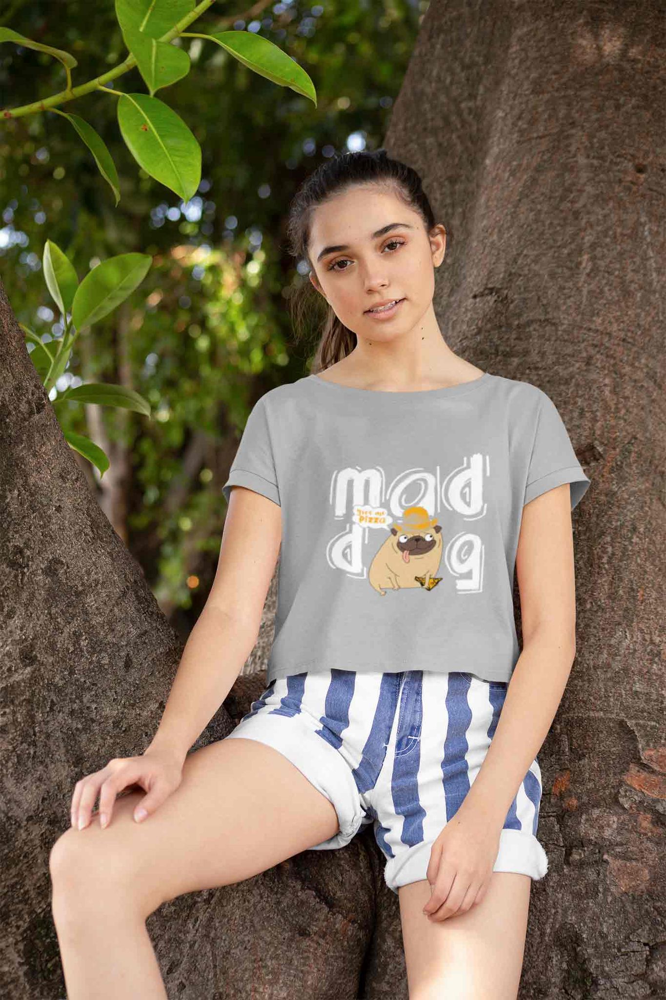 Crop Top (Women) - Pizza Pug (10 Colours)