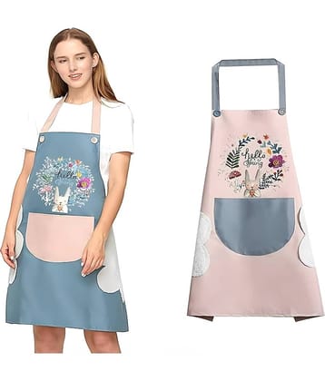 SARVASHVA TRENDS PVC Printed Kitchen Apron with 1 Center Pocket ( Pack of 1 )