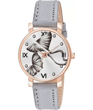 AQUA BLISS - Light Grey Leather Analog Womens Watch