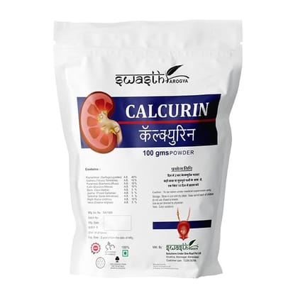 Swasth Arogya Calcurin Kit | Kidney Stone Removal | Urinary Bladder Stone Removal |Best Ayurvedic Combo - Pack Of 2 Powder, 2 Bottles Of Different Tablets ||