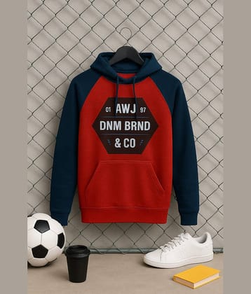 AUSTIN WOOD Fleece Hooded Men's Sweatshirt - Red ( Pack of 1 )