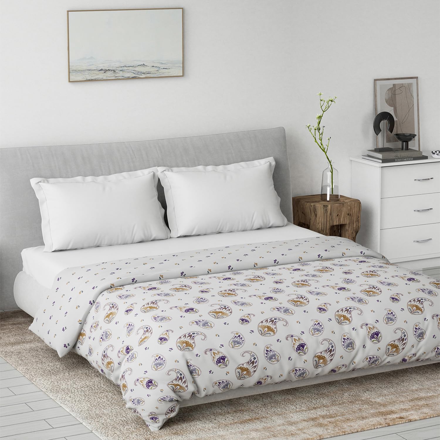 DDECOR - Primary Collection 100% Cotton Ethnic Pattern VOIL Queen Dohar |229 CM X 254 CM| - Purple