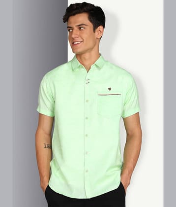 Kuons Avenue Linen Regular Fit Solids Half Sleeves Men's Casual Shirt - Green ( Pack of 1 )