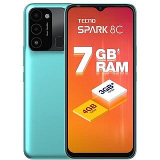 Tecno Spark 8C (4GB RAM, 64GB Storage, Turquoise Cyan)