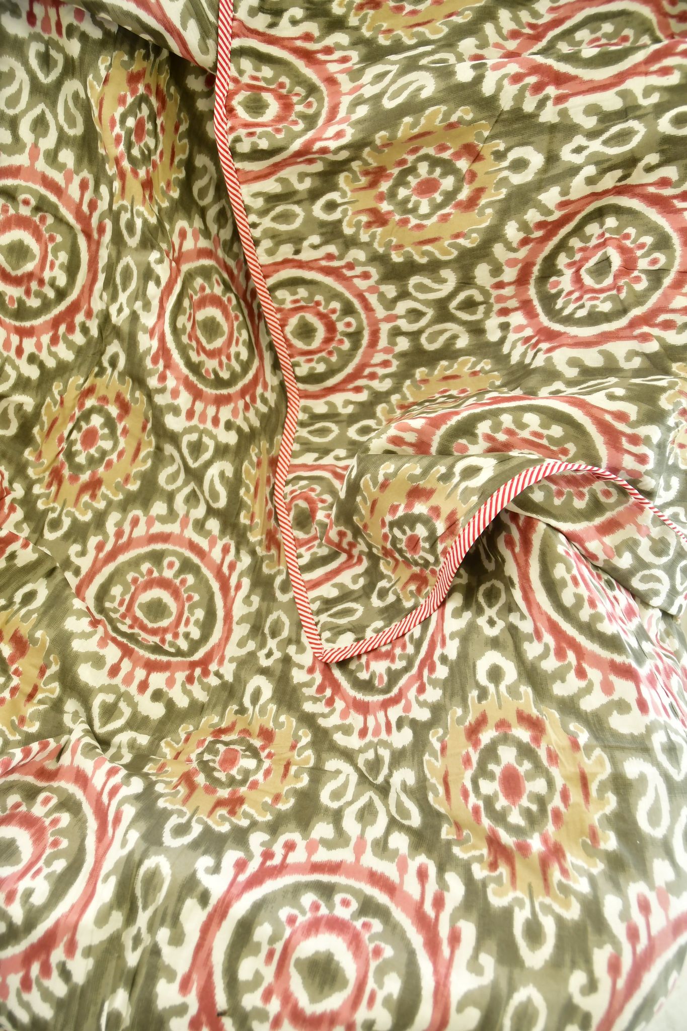 Multi colour Ikkat Mul Mul Reversible Dohar Single (Pair)