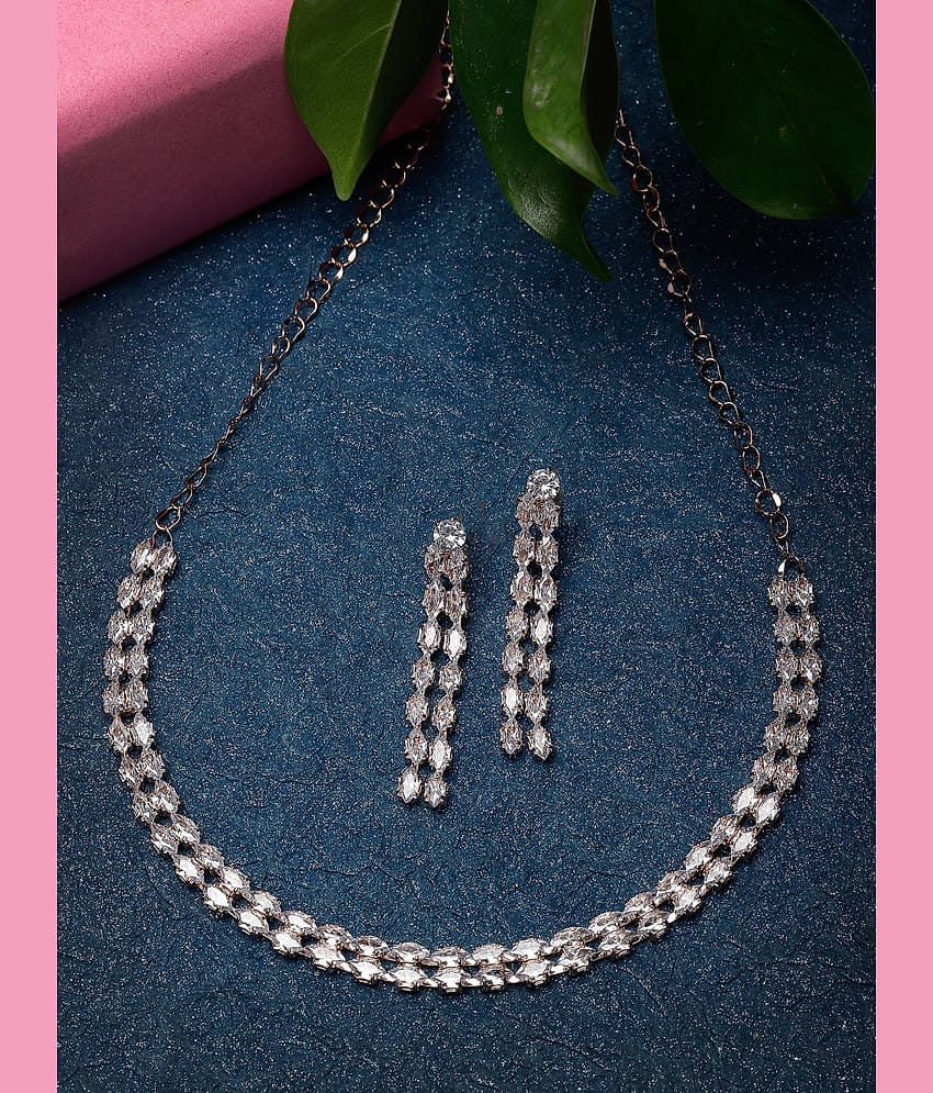 Studio Sukkhi Rose Gold Alloy Necklace Set ( Pack of 1 )