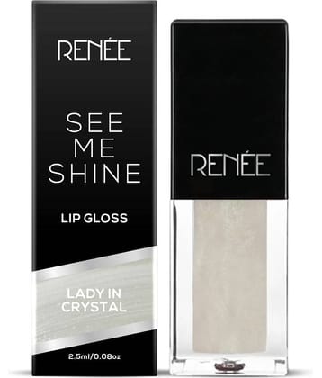 RENEE See Me Shine Lip Gloss - Lady In Crystal, Non-Sticky & Non-Drying Formula, 2.5ml