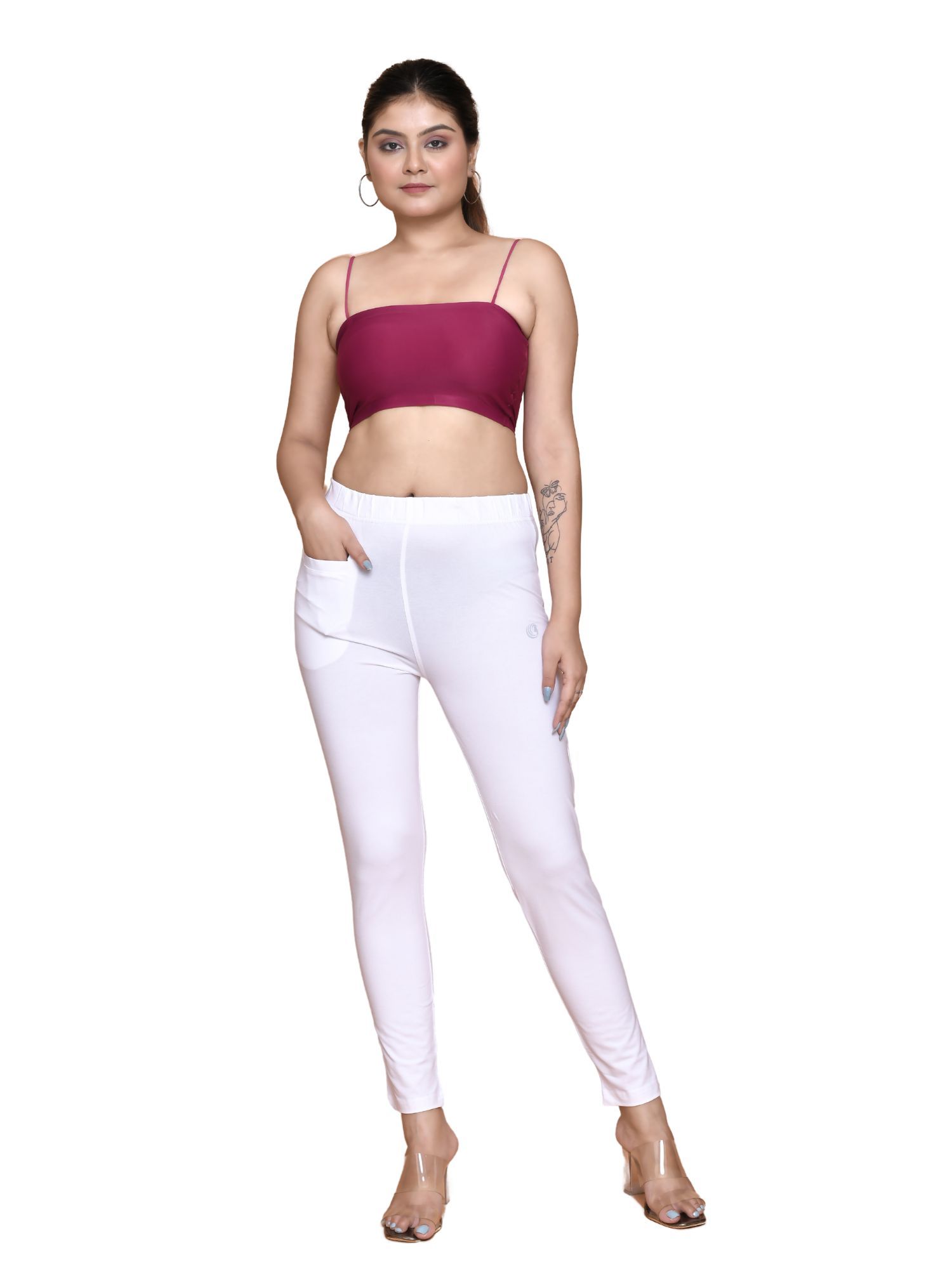 135AFR 4Cats Free Size Royal Kurti Pants - Off White