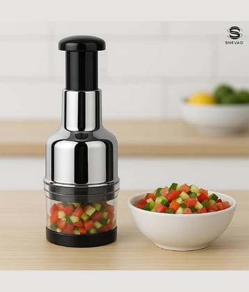 HINGOL Hand Press Chopper Manual Garlic Chopper & Onion Crusher – Handheld Food Chopper, Mincer & Dicer – Plastic Vegetable Cutter for Garlic, Onion, Chili, Fruits – Easy Press Kitchen Tool Gadget