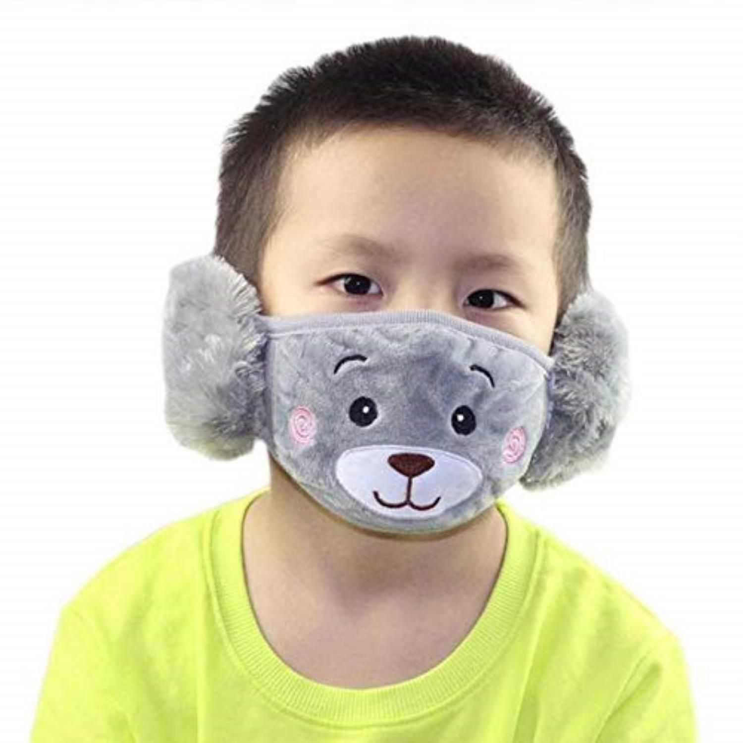 Kid's Mouth Mask Warm Earmuffs Half Face Mask Mouth Cover,(6 Years to 16 Years) for Winter Designs may vary (pack of 1) |