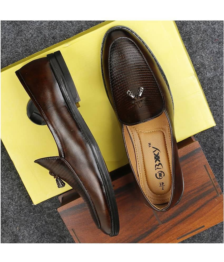 BXXY Tassel Artificial Leather Brown Formal Shoes