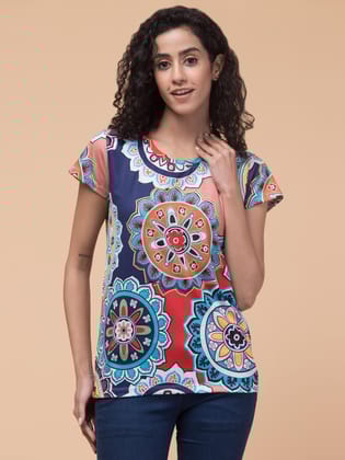 Hive91 Multicolor Abstract Womens T-shirt XXL
