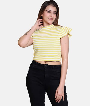 Bombay Velvet - Yellow Cotton Blend Women's Crop Top ( Pack of 1 )
