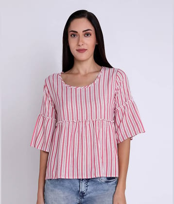 Chimpaaanzee - Pink Viscose Women's Empire Top ( Pack of 1 )