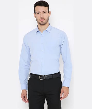 Maharaja - Blue Cotton Blend Slim Fit Men's Formal Shirt ( Pack of 1 )