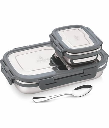 Dhara Stainless Steel Blaze 900 + 200ML Stainless Steel Insulated Lunch Box 2 - Container ( Pack of 1 )