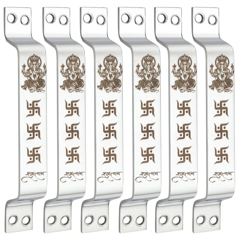 S-GUARD Stainless Steel Door & Cabinet Handles, Knobs Handles-Size-6 Inch-6 Pcs-Laser Printed Design-SSL50