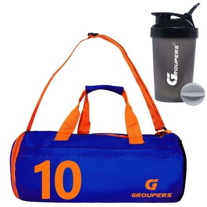 GROUPERS Combo Set of Duffle Polyester Bag with Shaker Bottle-400mllDuffle Bags Travel