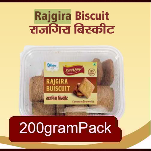SunRagi Rajgira Biscuits, 200g Family Pack | Crunchy, Gluten-Free Amaranth Cookies | Healthy High-Protein & Fiber Snack