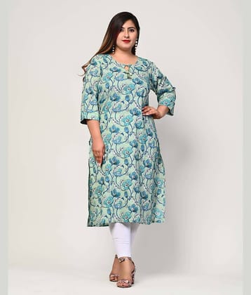 Swasti - Green Cotton Women's Straight Kurti ( Pack of 1 )