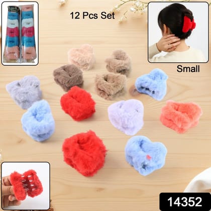 Small Hair Claw Clips, Plastic Fluffy Hair Claw Hair, Hair accessories (12 Pcs Set)