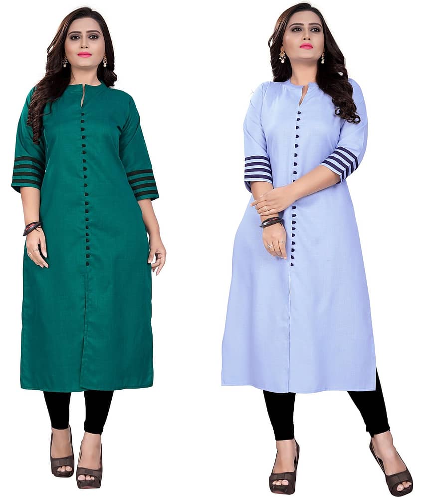 Shagun Multicolor Cotton Front Slit Kurti