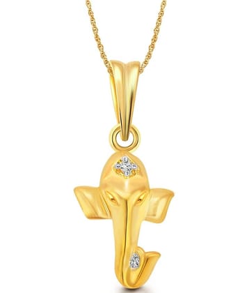 Vighnaharta Gajmukh Gold and Rhodium Plated Pendant