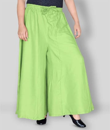 Sttoffa - Green Rayon Flared Women's Palazzos ( Pack of 1 )