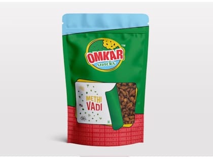 Omkar Snacks | Methi Vadi  200 gms I Pack of 1 I Healthy Traditional Snacks | 50% Less Oil | Fulvadi | No Added Preservatives | Crunchy - Chatpata - Savoury - Namkeen |
