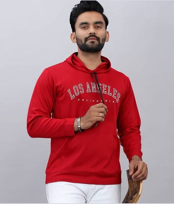 FABRIPPLE Polyester Hooded Men's Sweatshirt - Red ( Pack of 1 )
