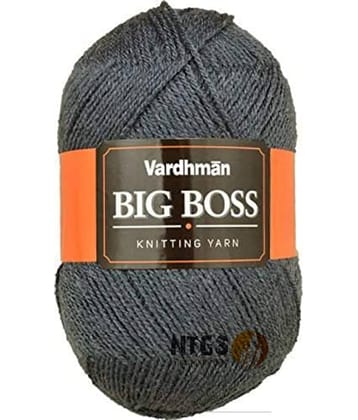 NTGS Vardhman Big boss Wool Hand Knitting Soft Fingering crochetyarn/Thread Mouse grey400gm Shade no-30